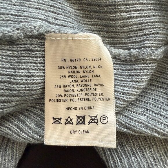 Anthropologie Sparrow Bell Sleeve Wool Turtleneck Sweater Pullover Womens M Gray - Picture 11 of 12